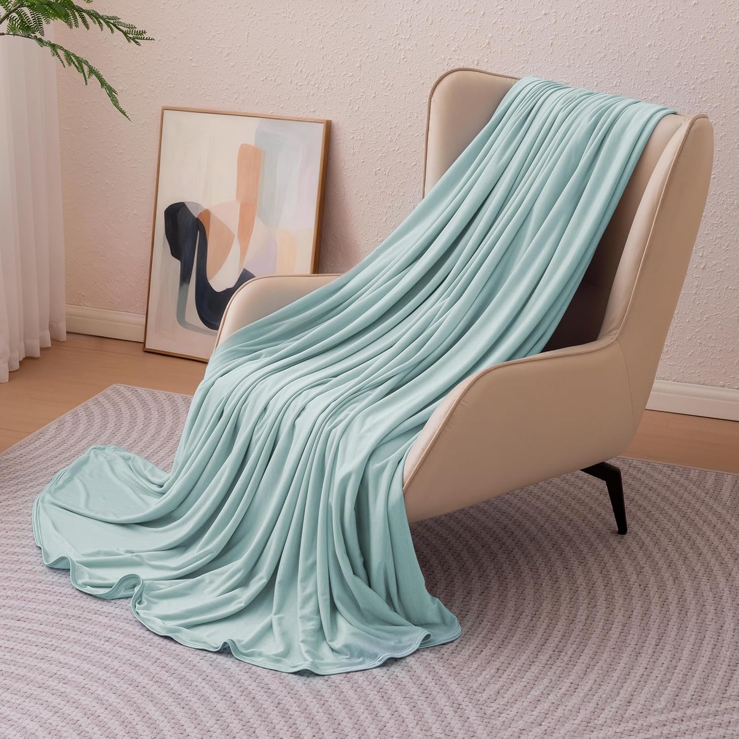 Lightweight Reversible Blanket for Hot Sleepers | Soft Thin Throw for Couch & Bed