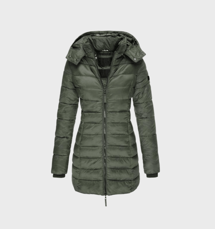 Women’s Long Quilted Hooded Coat | Soft Lining & Insulated Warmth | Durable Fabric | Comfortable Fit