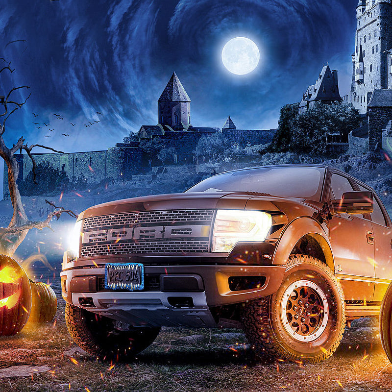 Weatherproof Halloween Car Frame Decoration with Vibrant Colors