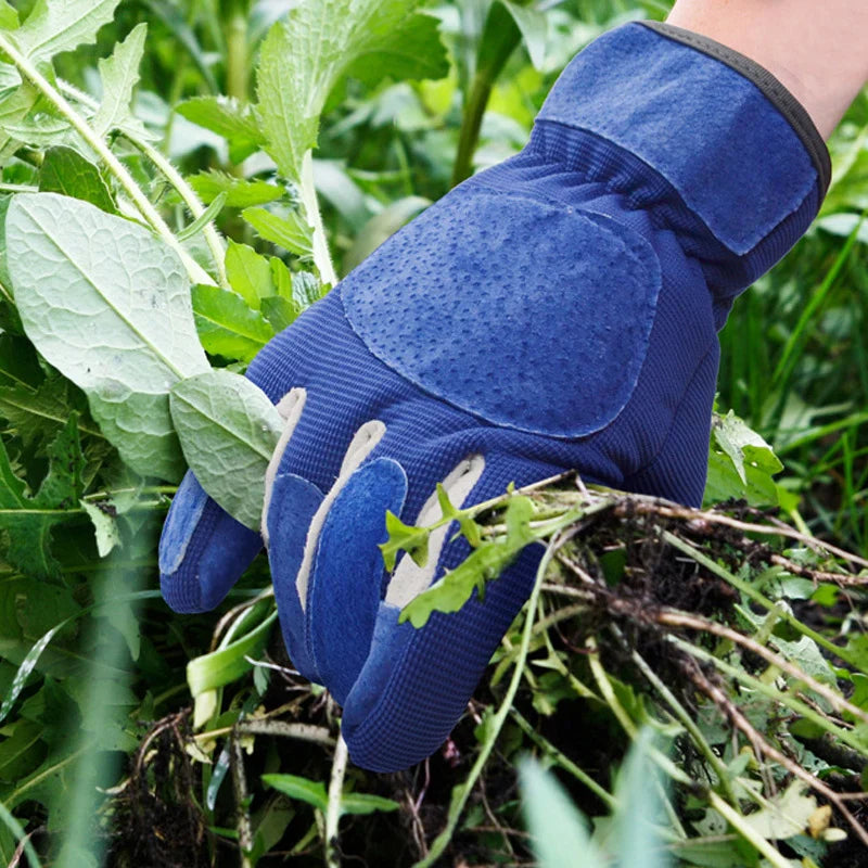 Thorn-Resistant Garden Gloves with Cowhide Reinforcement