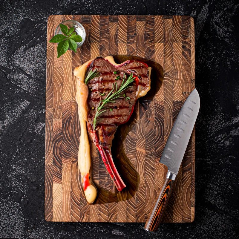 End Grain Cutting Board – Wooden Chopping Block for Kitchens and Chefs