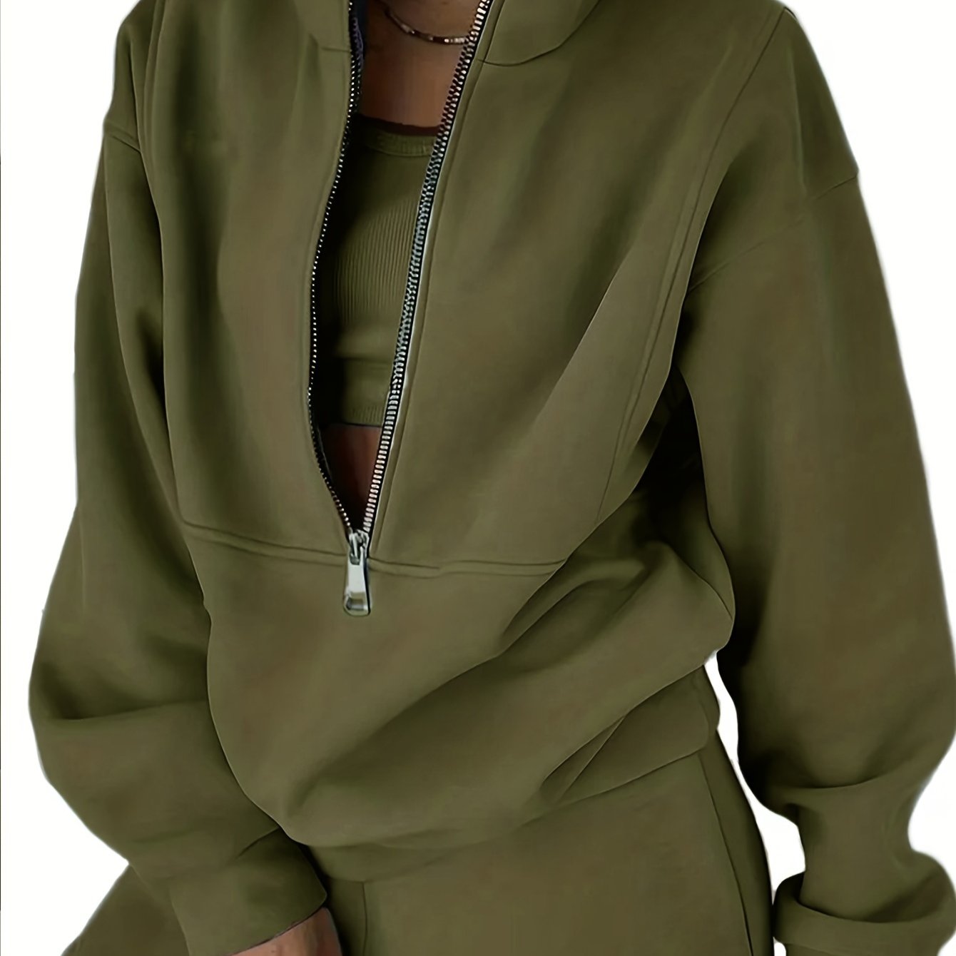 Women's Lounge Set | Zip-Up Sweatshirt | Comfortable Relaxed Fit | Polyester