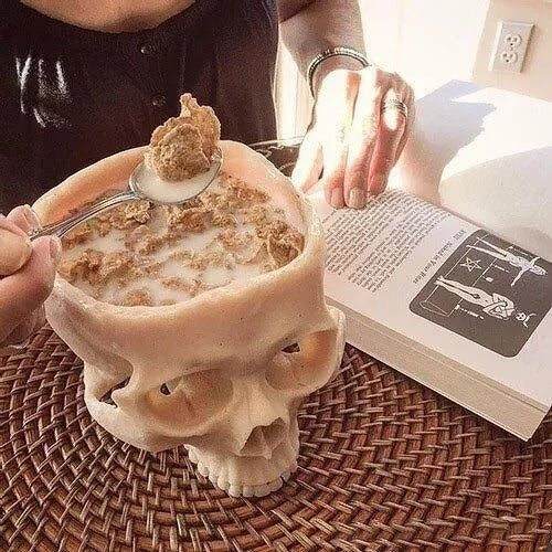 Halloween Skull-Shaped Candy Bowl Handcrafted for Spooky Treats