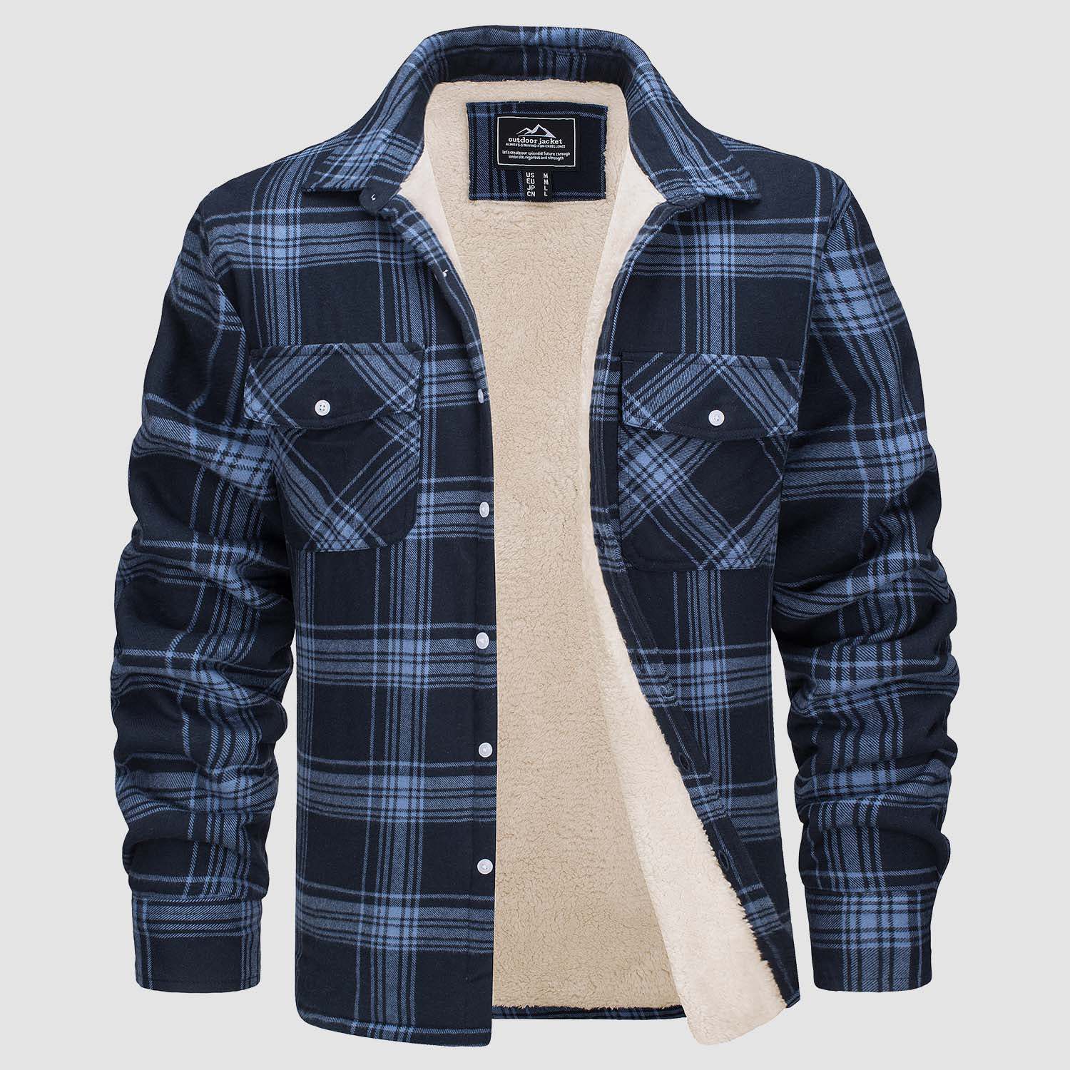 Fleece Jacket | Checkered Pattern | Cozy Warmth Outdoor Use | Fabric