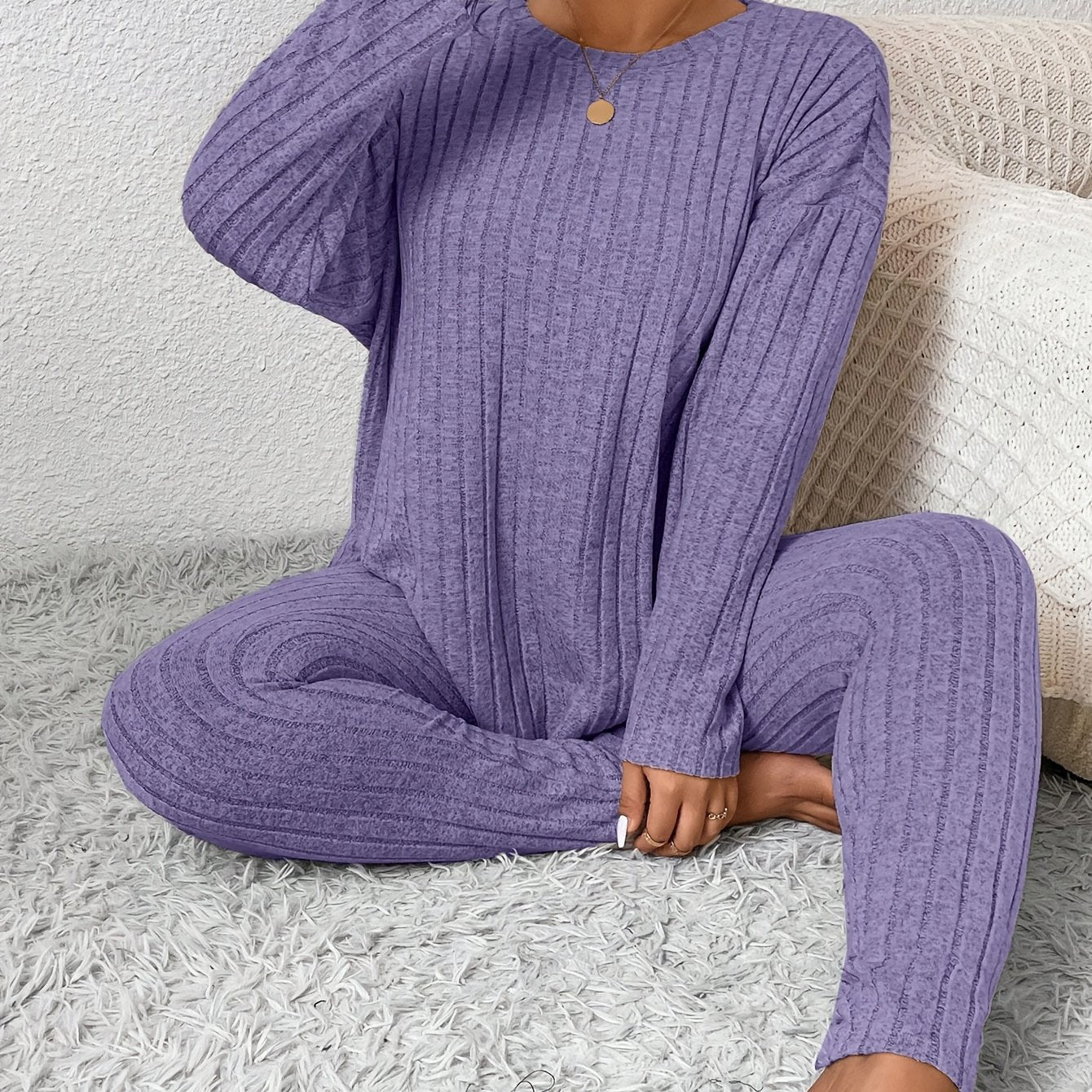 Plus Size Pajama Set | Long Sleeve | Lightweight Comfort | Polyester