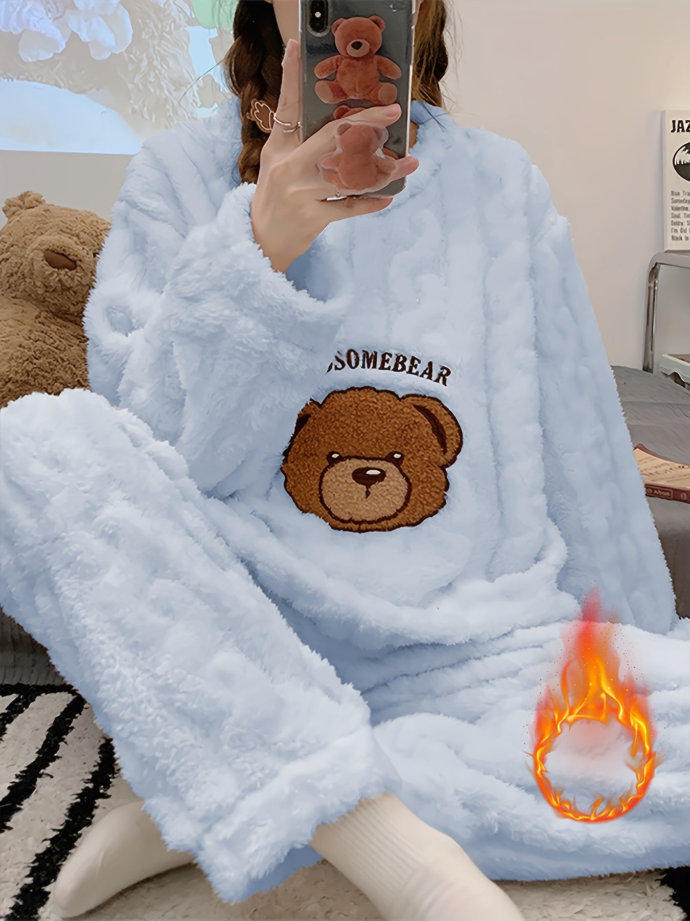 Women's Pajama Set | Plush Warmth | Cozy Comfort for Winter | Polyester