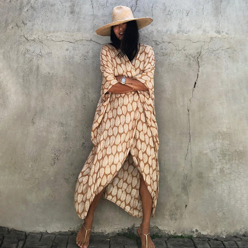 Women’s Beach Cover-Up Dress | Lightweight Kimono Style with Tie Belt | Breathable Fabric | Versatile Resort Wear