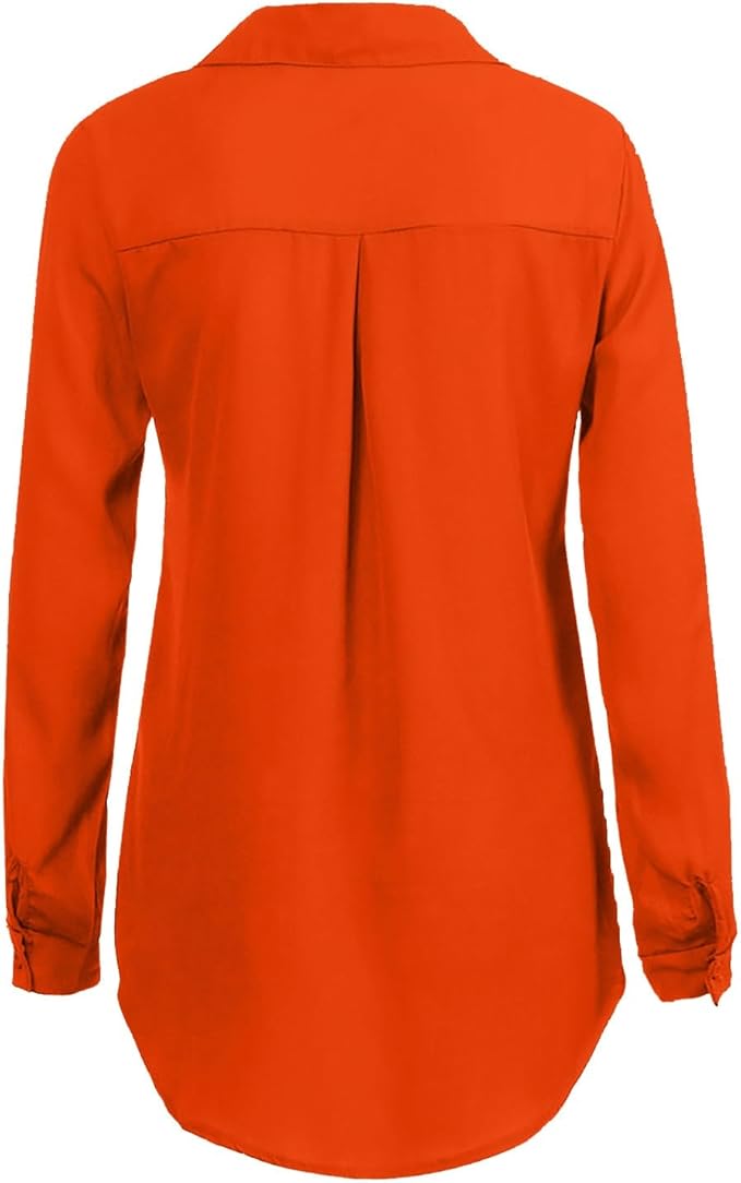 Women's Blouse | Elegant Chiffon Fabric | Versatile Long-Sleeve Design | Comfortable Fit
