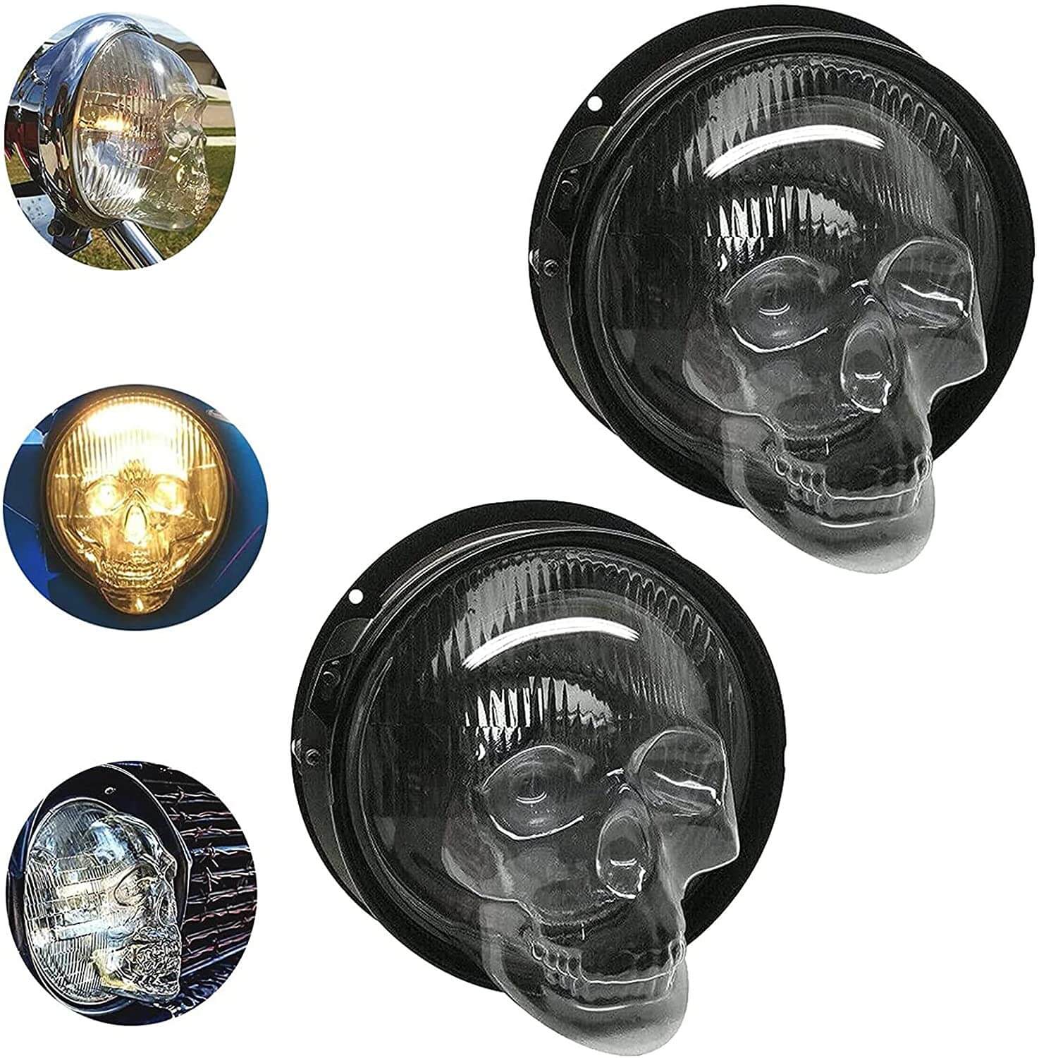 Skull Headlight Covers for Cars Halloween Decor Durable Protection