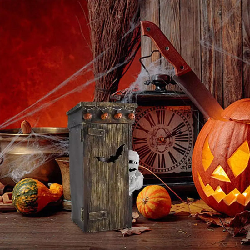 Motion-Activated Talking Mummy Outhouse Halloween Decoration