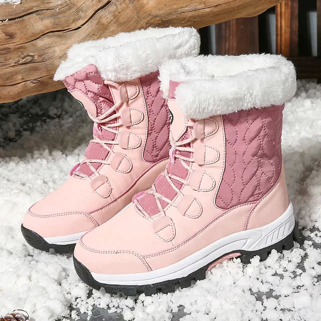 Women’s Winter Snow Boots | Quilted Design & Faux Fur Lining | Lug Outsole Traction | Comfortable Fit