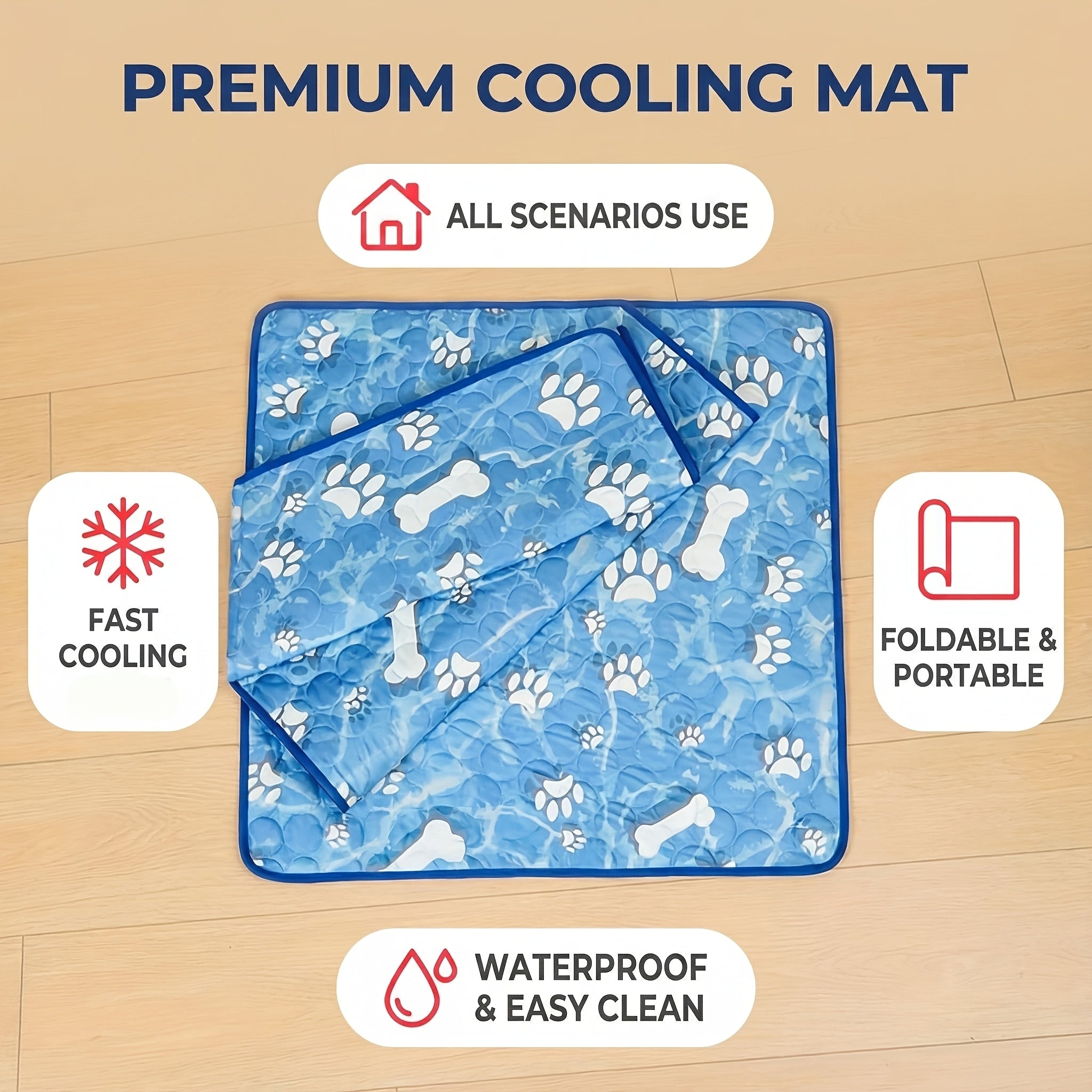 Thickened Large Dog Ice Cooling Mat for Pets
