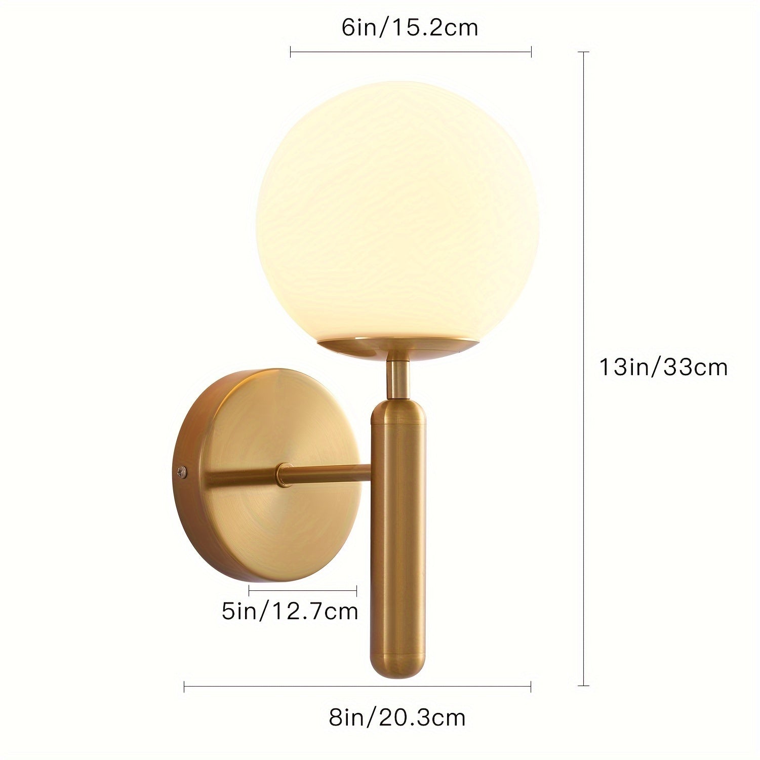 Sleek Glass Sphere Wall Light with Stylish Metal Base