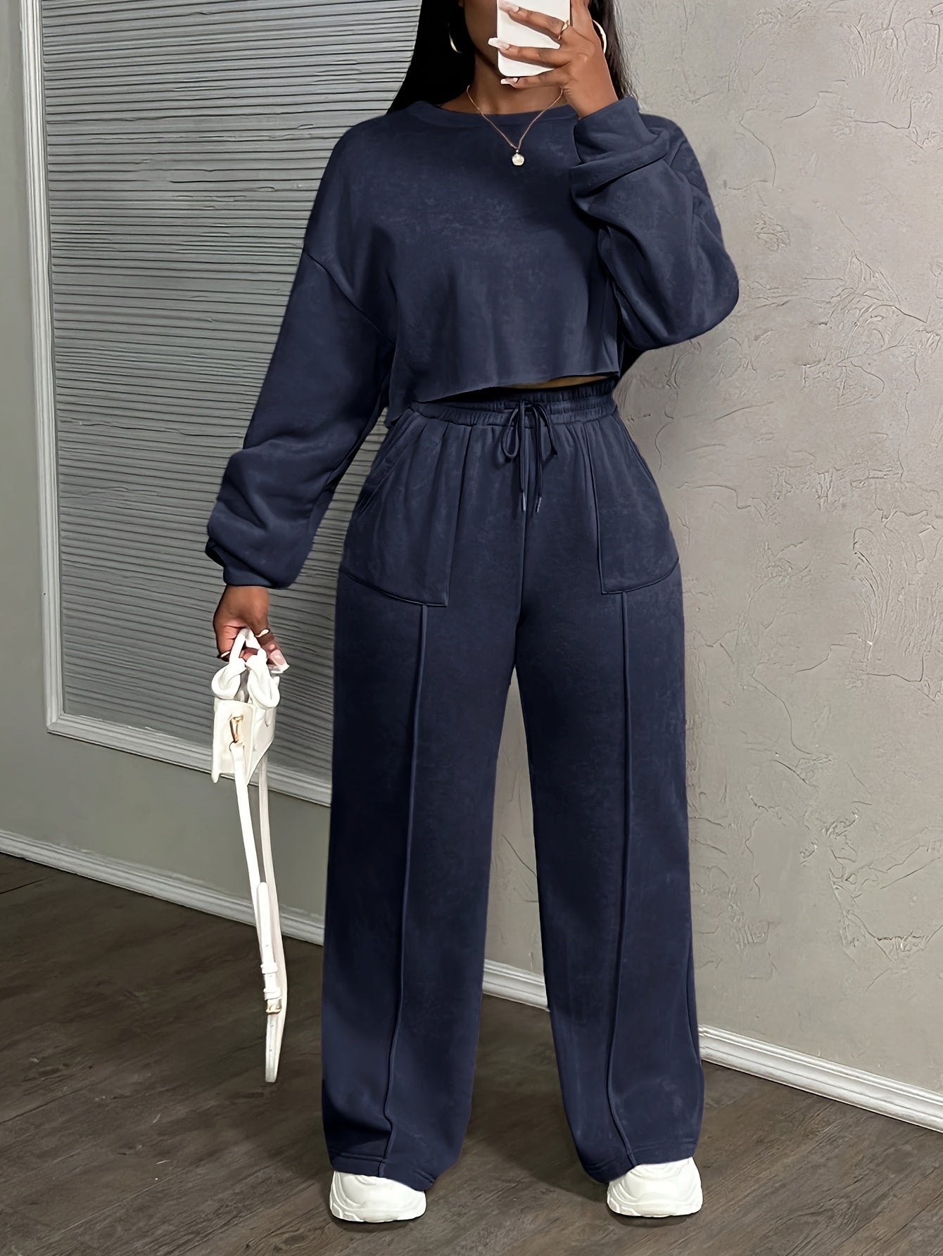Women’s Sweatshirt Set | Oversized Fit | Comfortable Stretch Fabric | Polyester