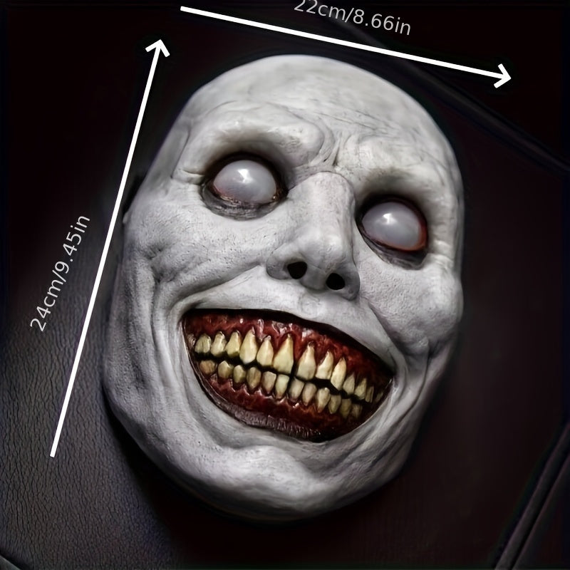 White Demon Halloween Mask Durable PVC Spooky Monster Costume Accessory