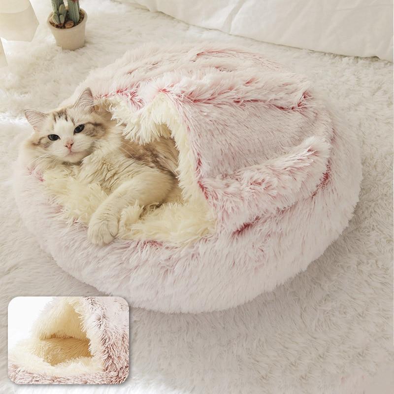 Plush Round Calming Cat Cave