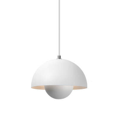 Dome Pendant Light | Nordic-Inspired Semicircle Design | Metal Construction | Adjustable Suspension Cord