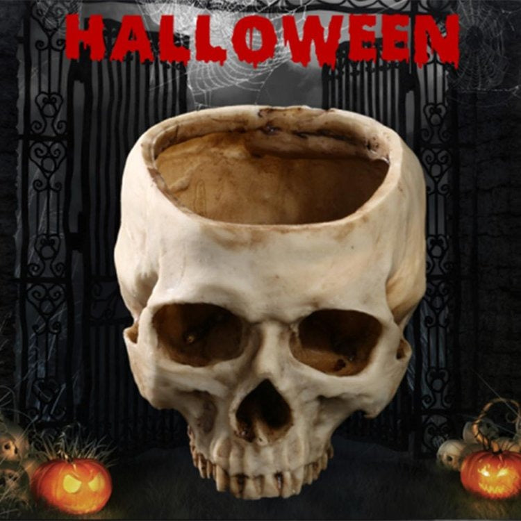 Halloween Skull-Shaped Candy Bowl Handcrafted for Spooky Treats