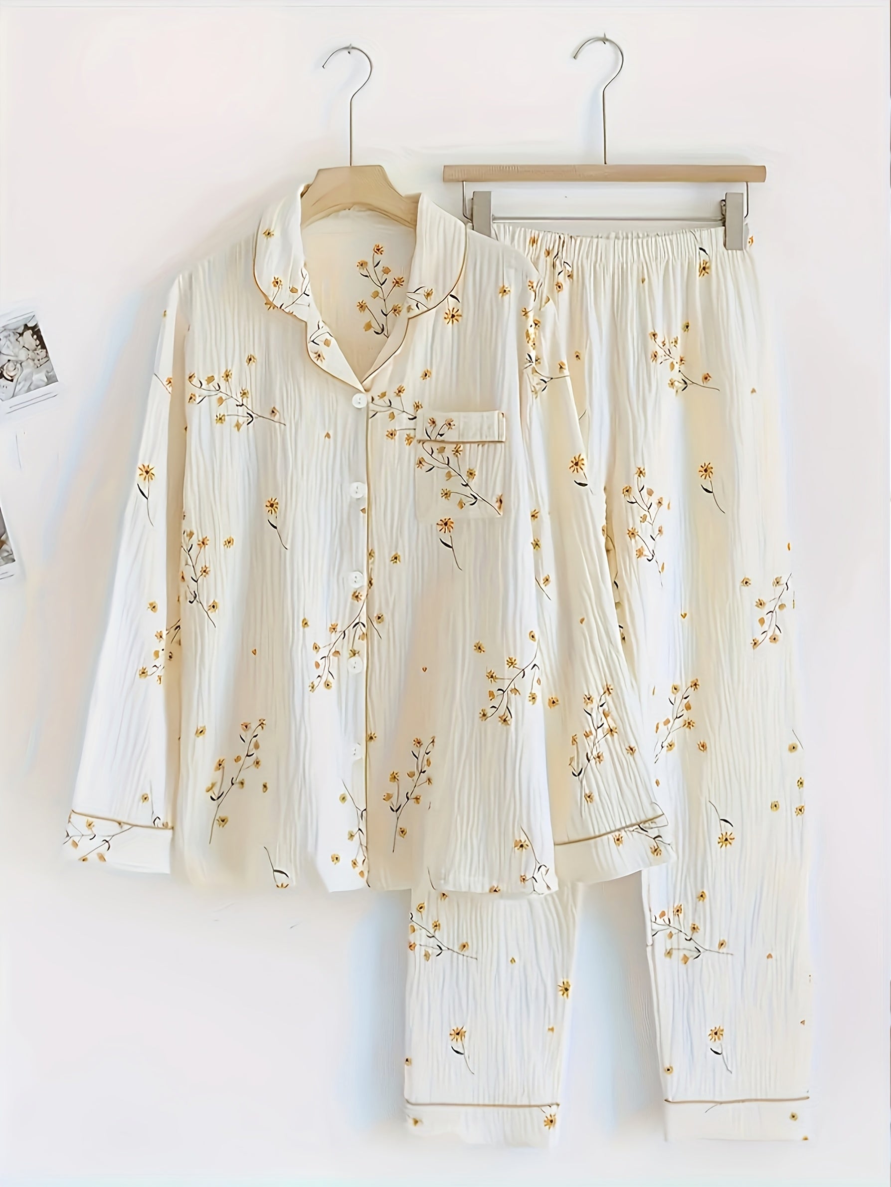 Women's Pajama Set | Long Sleeve | Soft Polyester Comfort | Machine Washable