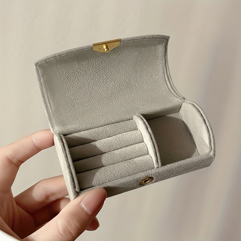 Charming Travel Jewelry Case with Secure Snap Closure