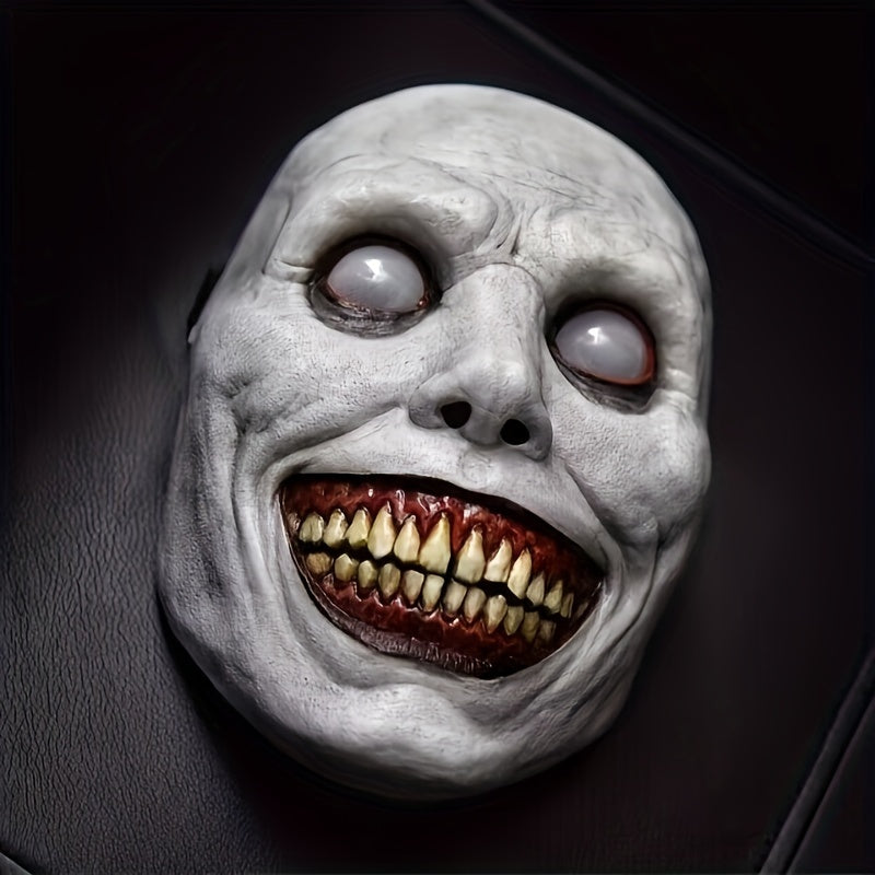 White Demon Halloween Mask Durable PVC Spooky Monster Costume Accessory