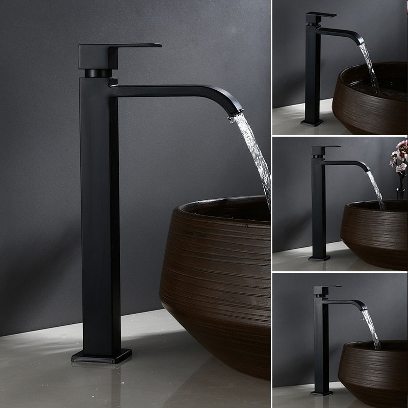 Tuckhub — Single-Handle Matte Black Bathroom Faucet with Durable Build