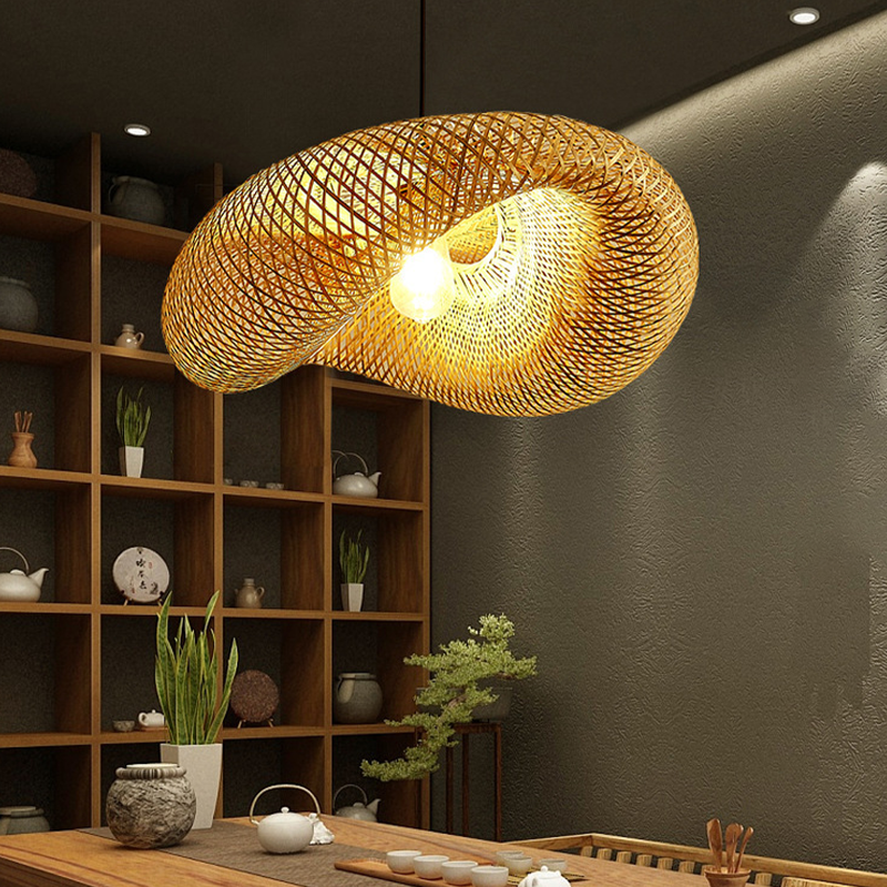 Serinara — Handwoven Bamboo Pendant Light with Warm Glow