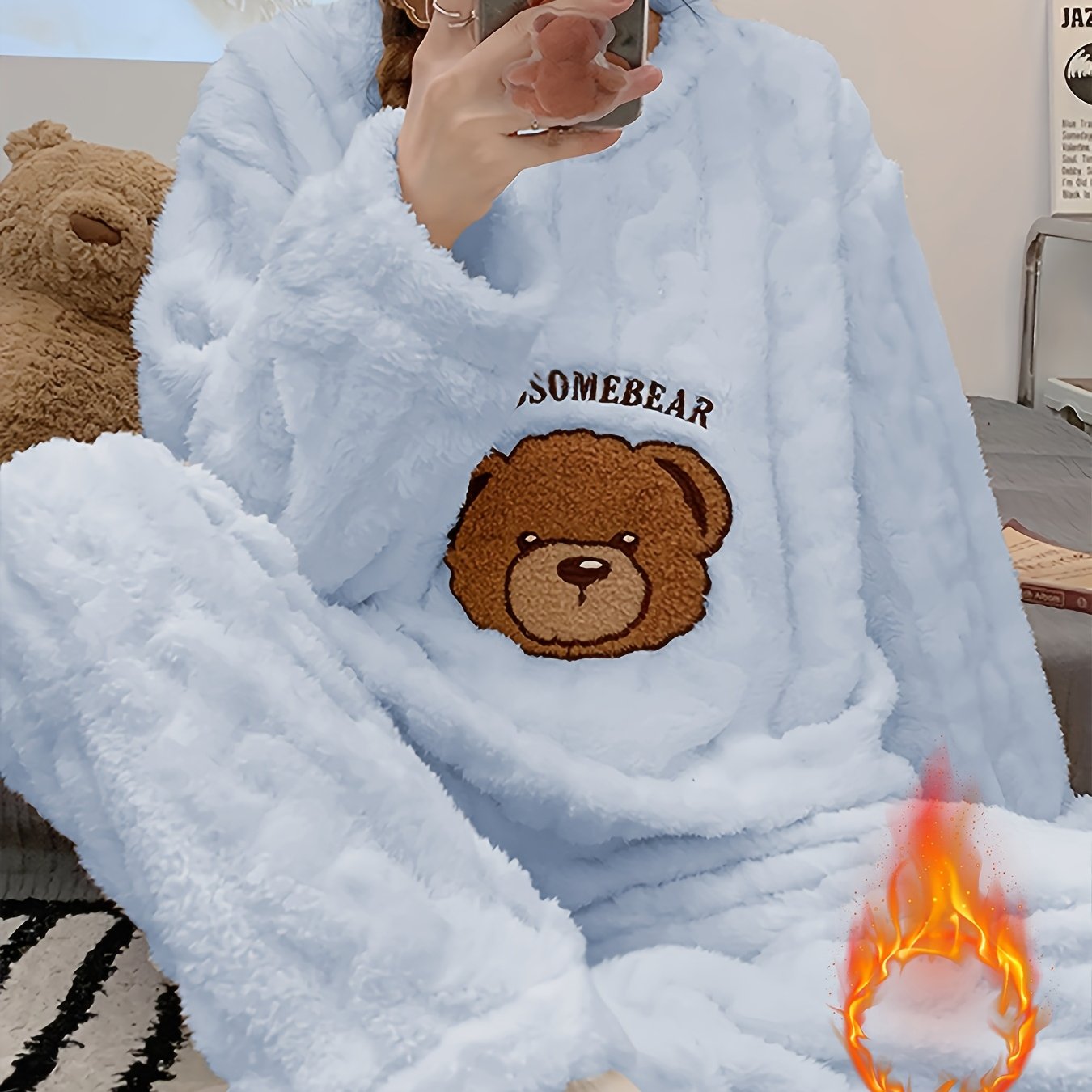 Women's Pajama Set | Plush Warmth | Cozy Comfort for Winter | Polyester