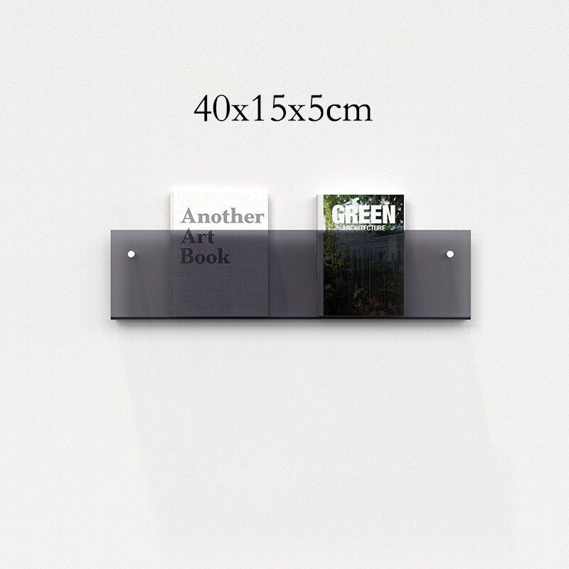 Wall-Mounted Magazine Holder | Floating Acrylic Design | 50cm Wide & Eco-Friendly | Space-Saving Storage
