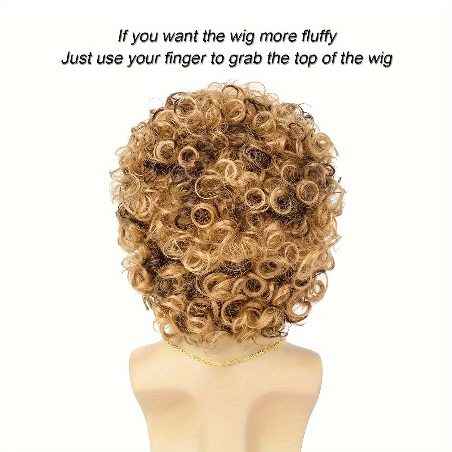 Short Curly Afro Wig Costume with Disco Accessories for Halloween Parties