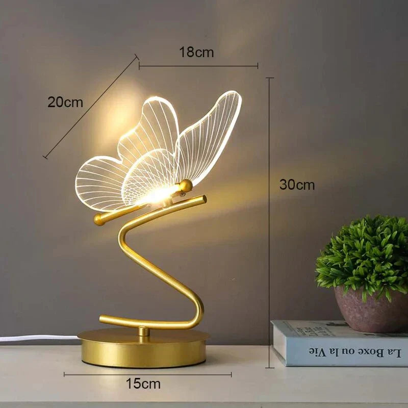 Acrylic Winged Table Lamp with LED – Cozy Decorative Lighting