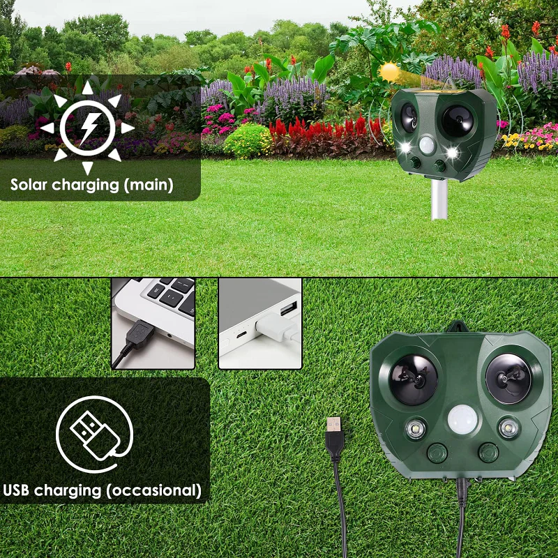 Solar-Powered Ultrasonic Bird Deterrent System