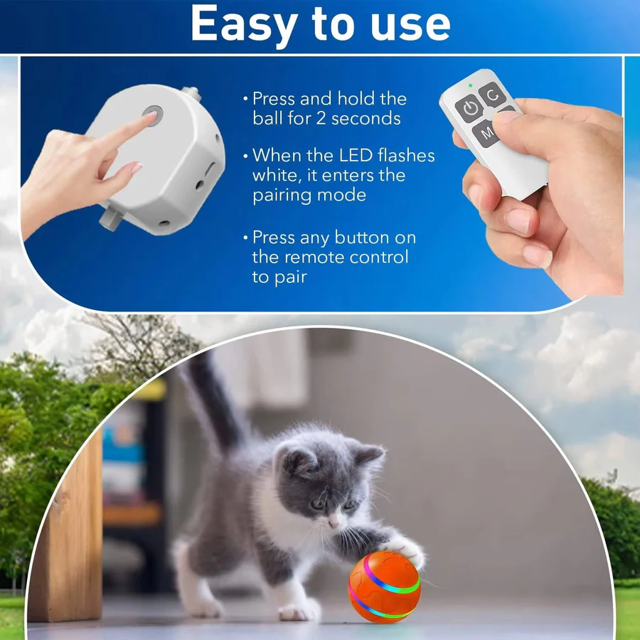 Smart Play Ball for Dogs and Cats - Interactive Fun