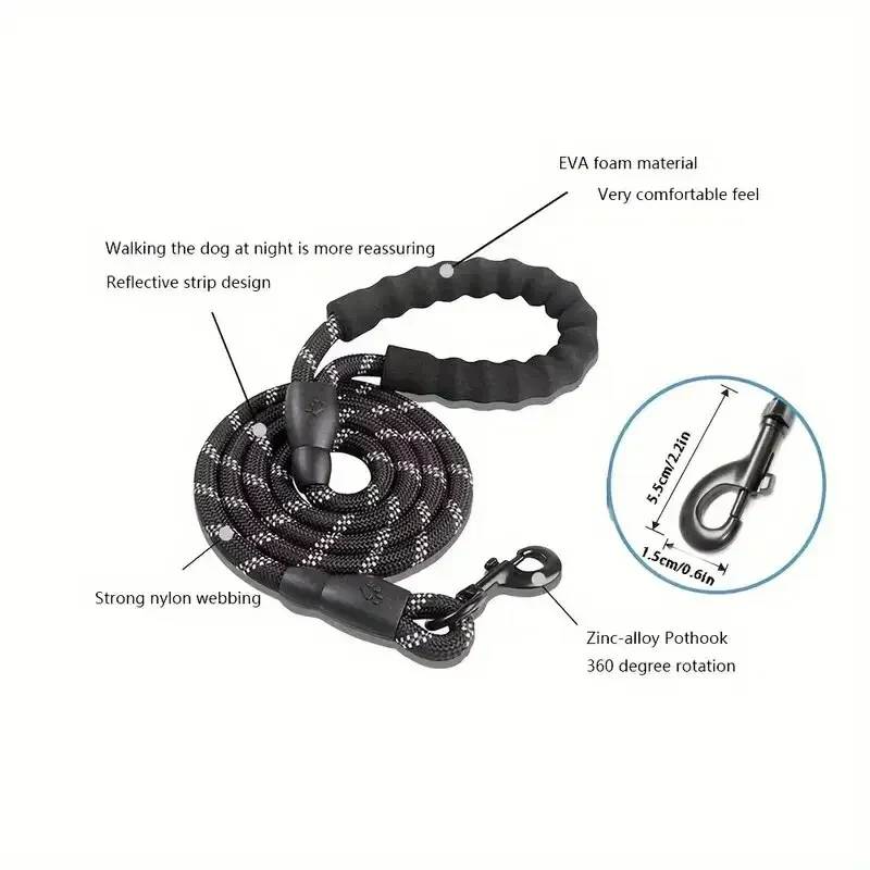 High-Visibility Dog Leash with Ergonomic Grip