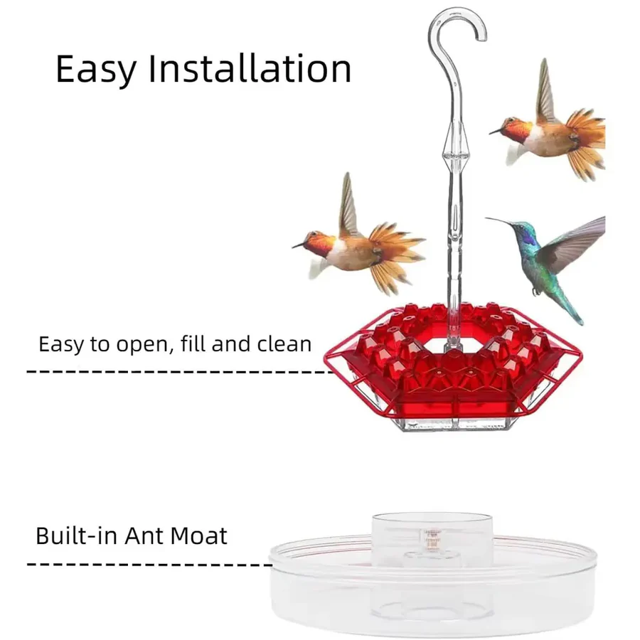 Ultimate Outdoor Hummingbird Feeder with Ant Barrier & Perch