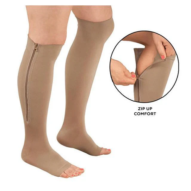 Effortless Comfort Zipper Compression Socks, 20-30 mmHg Support