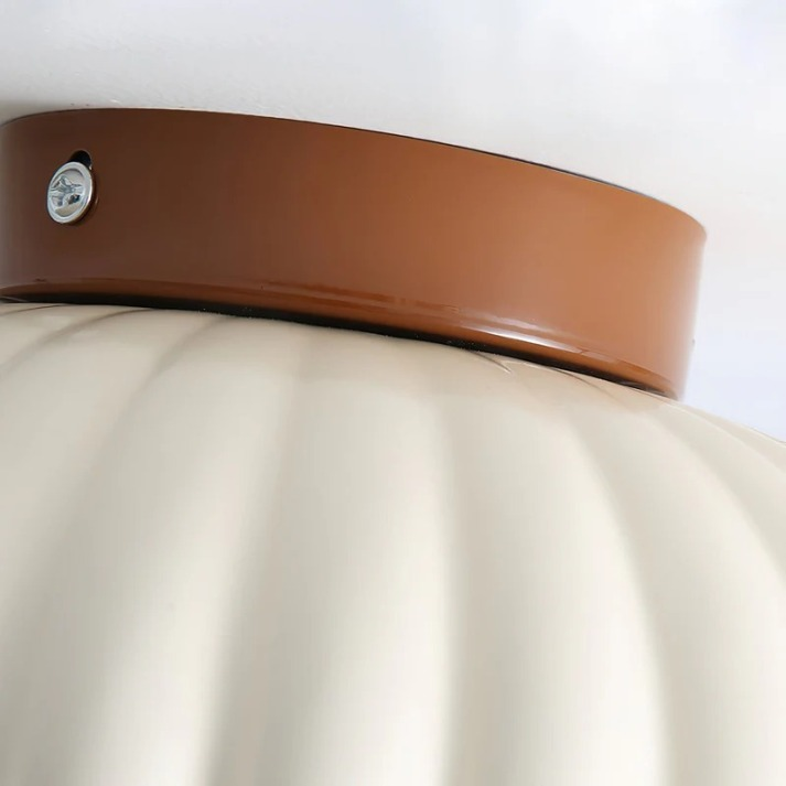 Elegant Iron Ceiling Light with Soft Cream Glass Shade