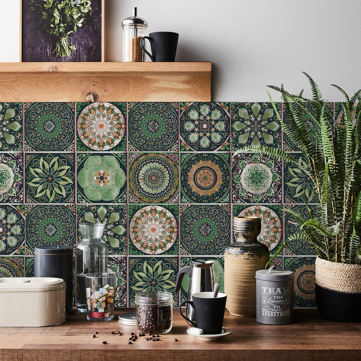24-Piece Taavita Mandala Tile Set