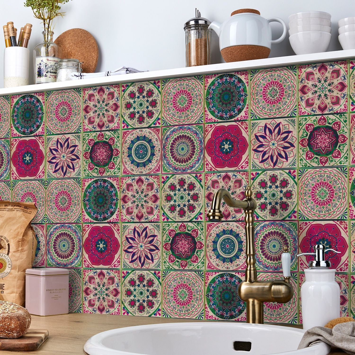 24-Piece Taavita Mandala Tile Set