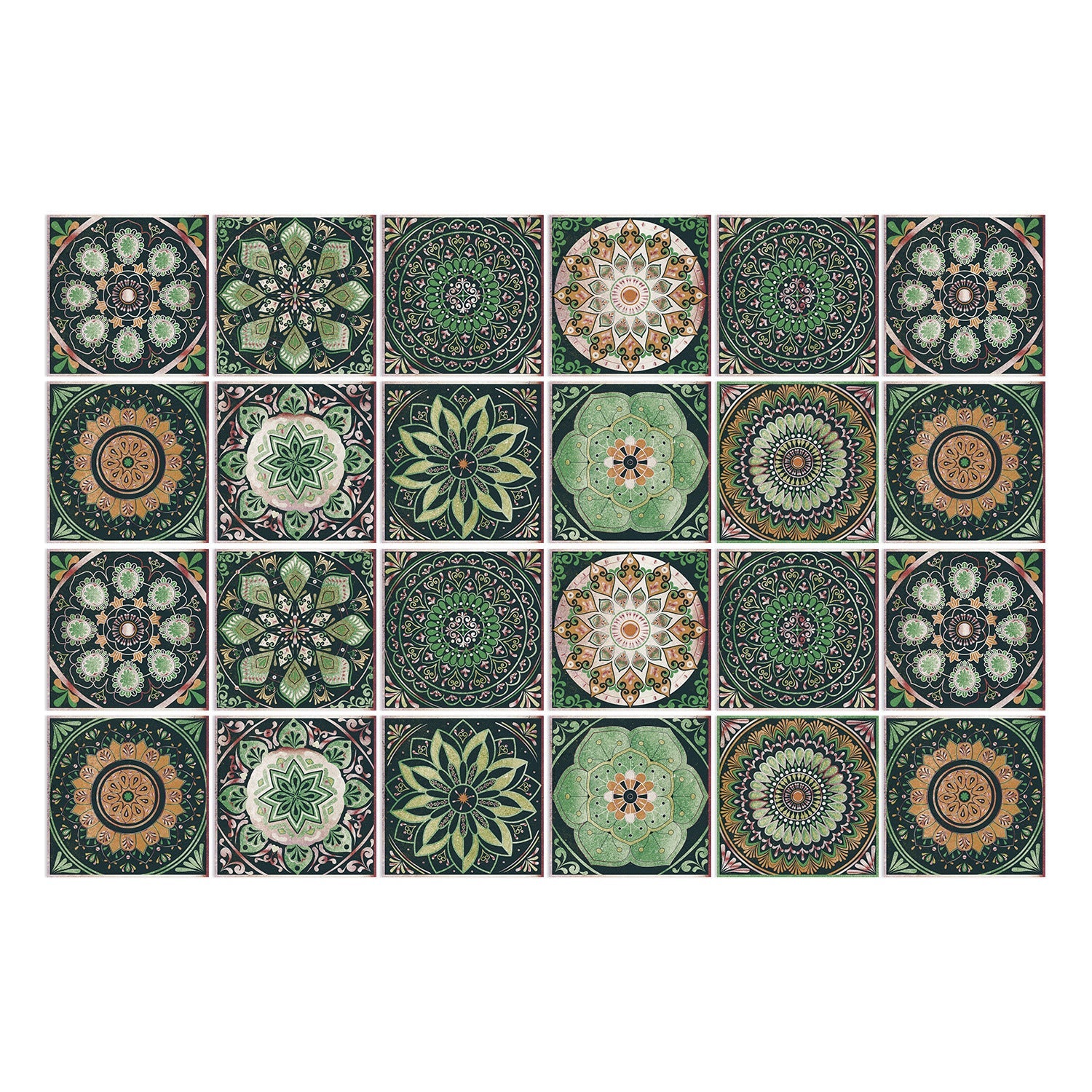 24-Piece Taavita Mandala Tile Set