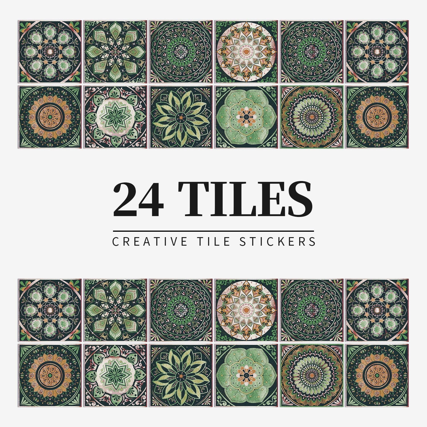 24-Piece Taavita Mandala Tile Set