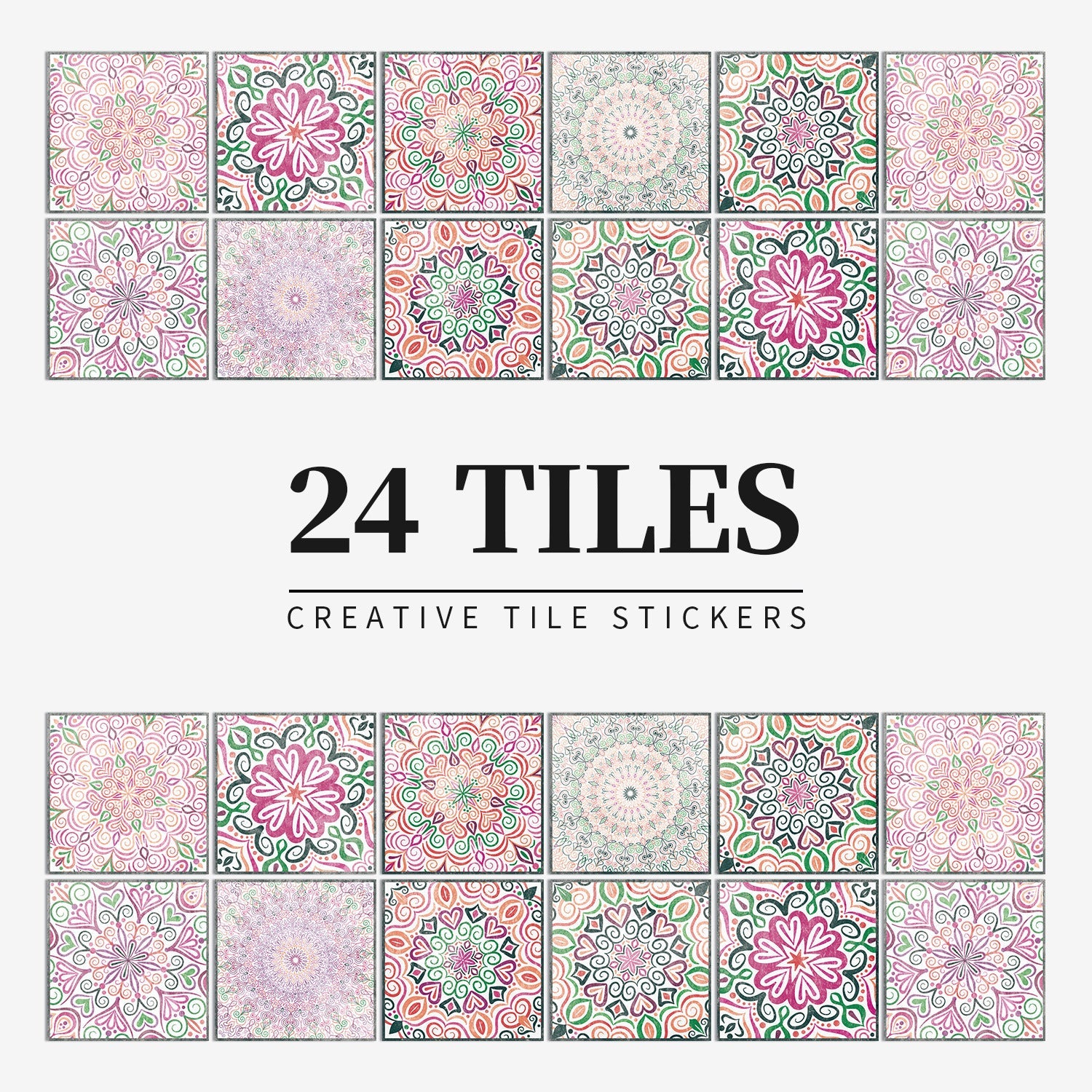 24-Piece Taavita Mandala Tile Set