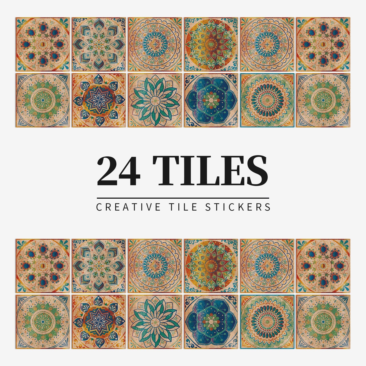 24-Piece Taavita Mandala Tile Set
