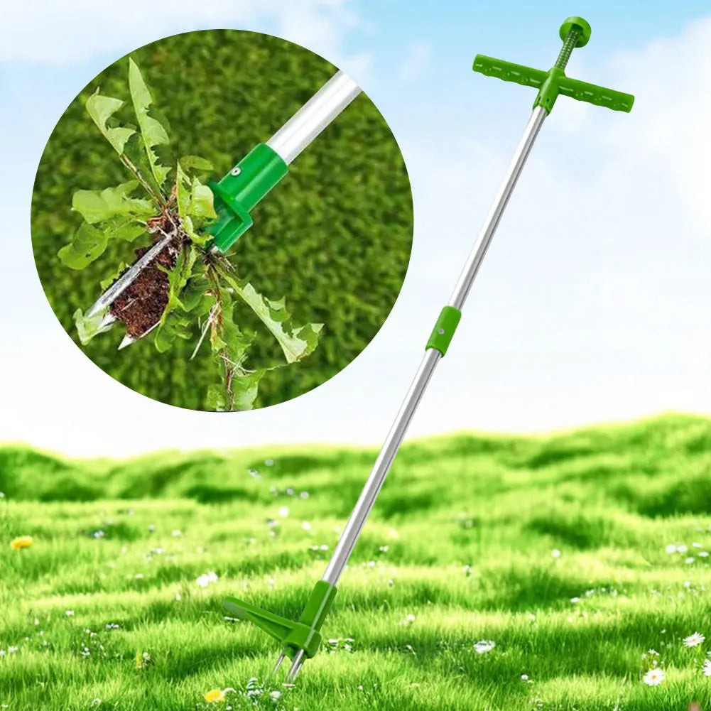 Ergonomic Stand-Up Weed Extractor with Root Grabbing Claw
