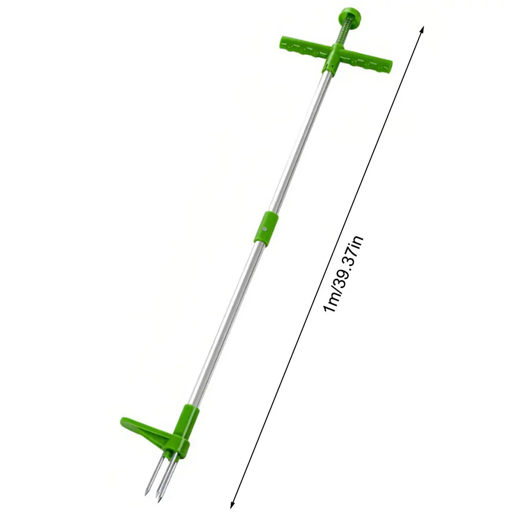 Ergonomic Stand-Up Weed Extractor with Root Grabbing Claw