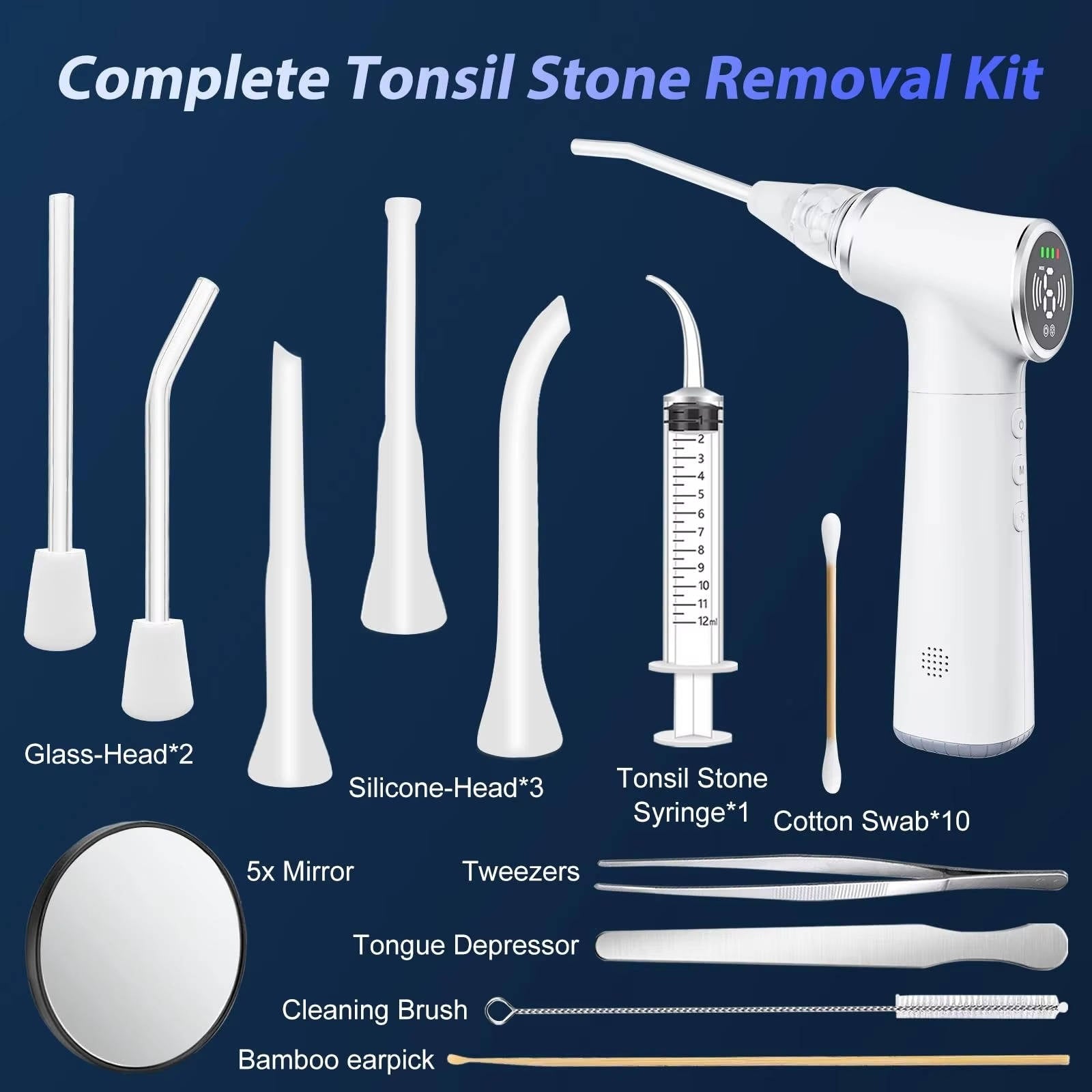 Smart Rechargeable Dental Cleaning System with Adjustable Suction