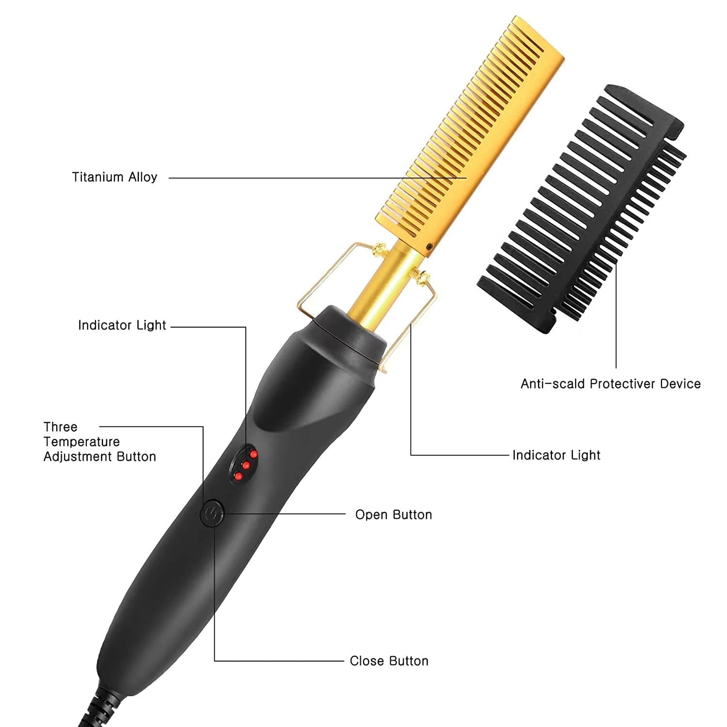 Professional Hot Styling Comb for Thick and Curly Hair