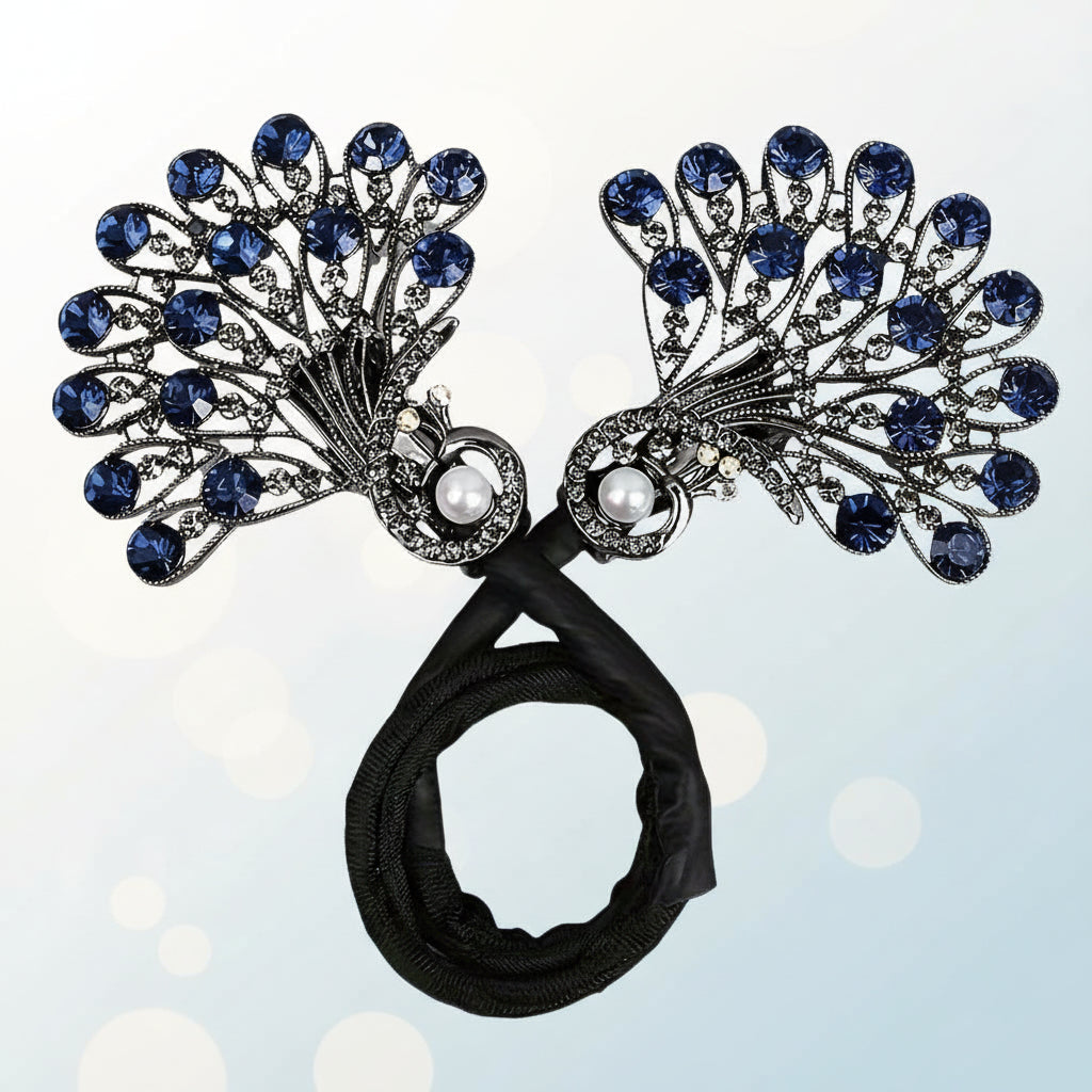 Elegant Feathered Gemstone Hair Clip for Chic Styles