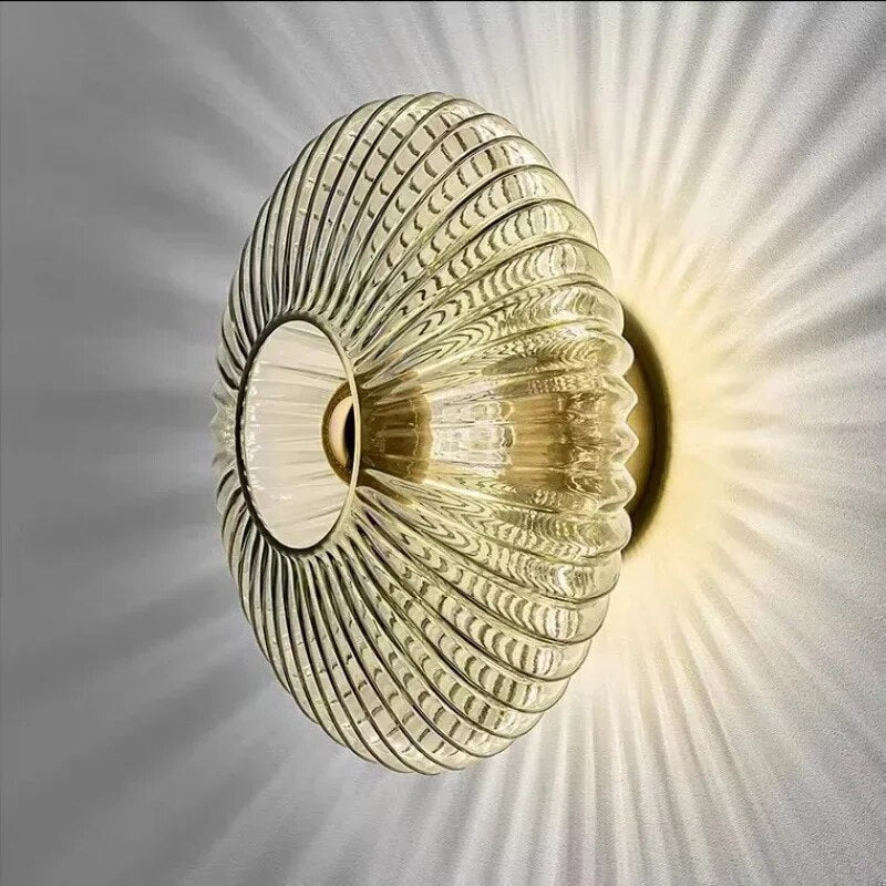 SereneWave Glass Ripple Wall Lamps for Elegant Spaces