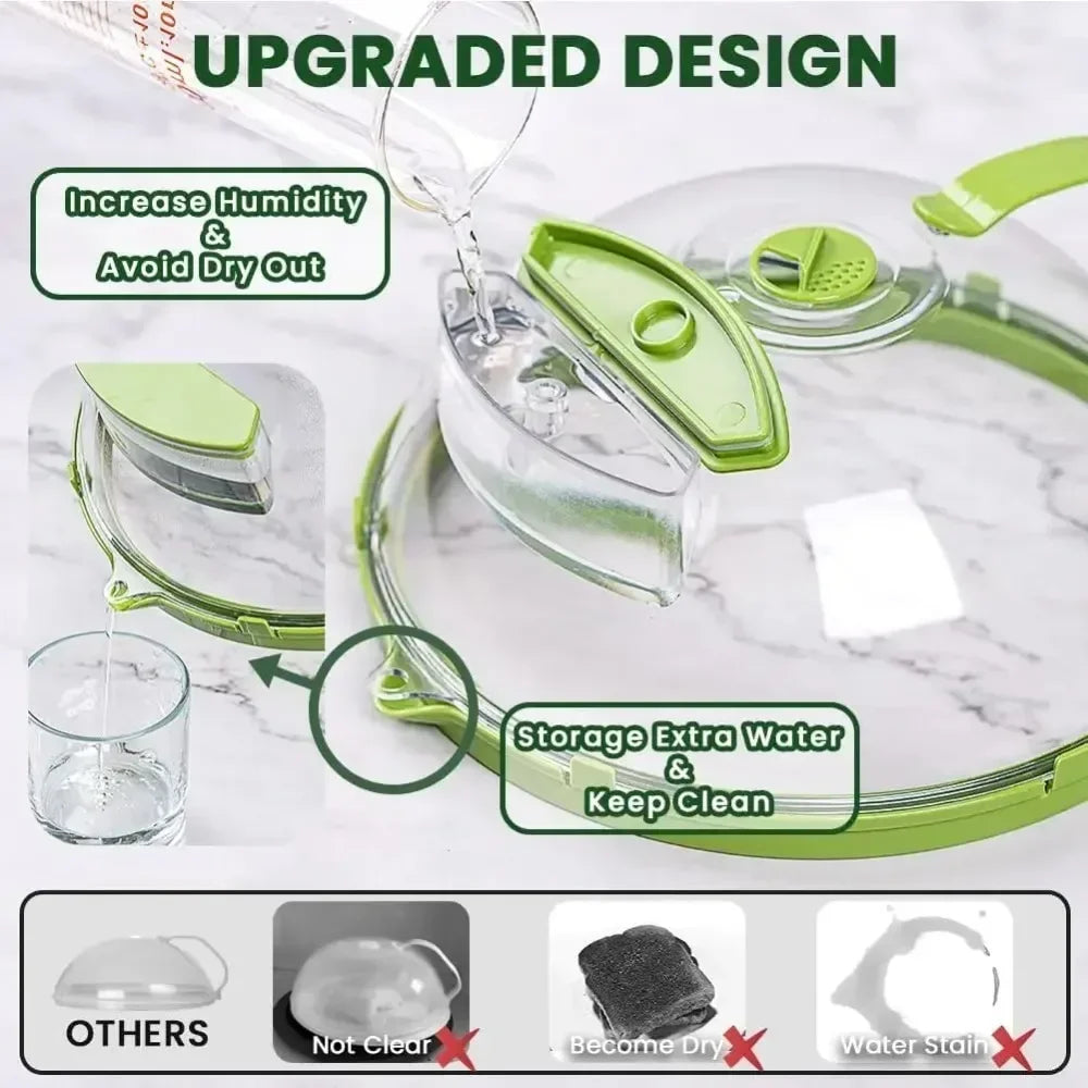 Food Cover for Microwave with Integrated Water Steamer